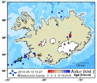 The Icelandic Earthquakes are a little stronger Iceland+May+10