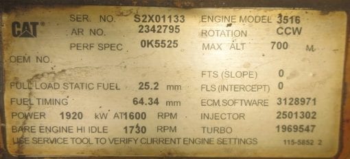 ME CAT 3516 1920KW@1600RPM.(1)